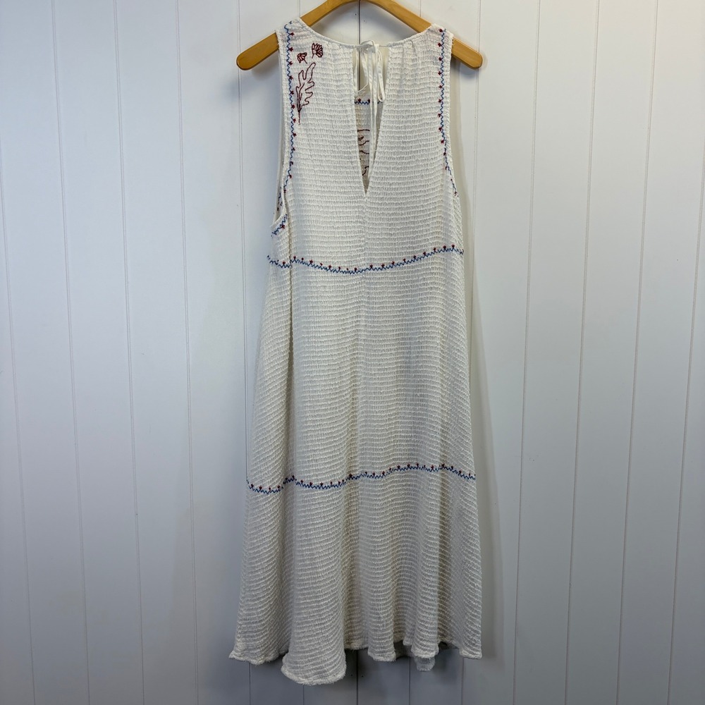 Kimchi Blue Cream Midi Dress with Brown Floral Embroidery - Picture 2 of 13